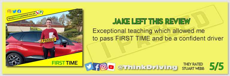 Passed with think driving school December 2021 and left this 5 star review